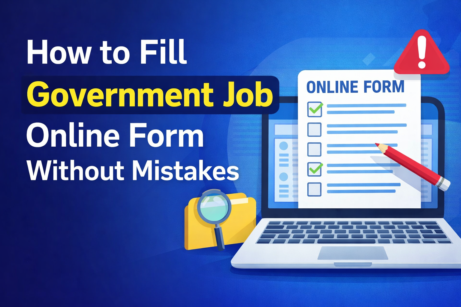 You are currently viewing <span class="bullet-outside">●</span><span class="title-text">How to Fill Government Job Online Form Without Mistakes</span>